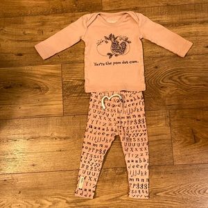L’ovedbaby 9-12m pink matching set